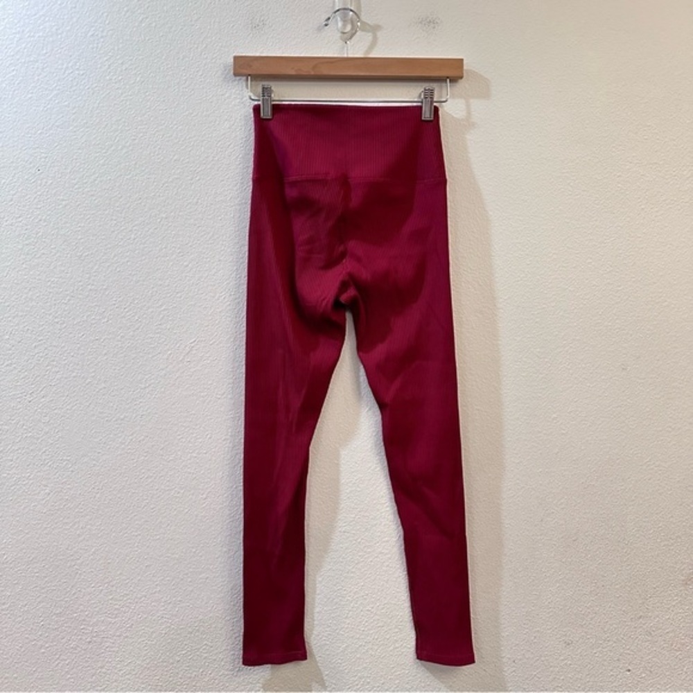 Carbon 38 High Rise Ribbed 7/8 Leggings Ankle Red Size Small - Picture 7 of 9